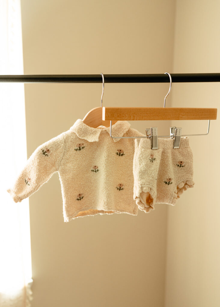 Sun & Vine Photography floral newborn closet outfits for in home newborn lifestyle photography sessions