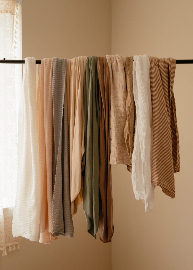 Sun & Vine Photography newborn closet outfits for in home newborn lifestyle photography sessions