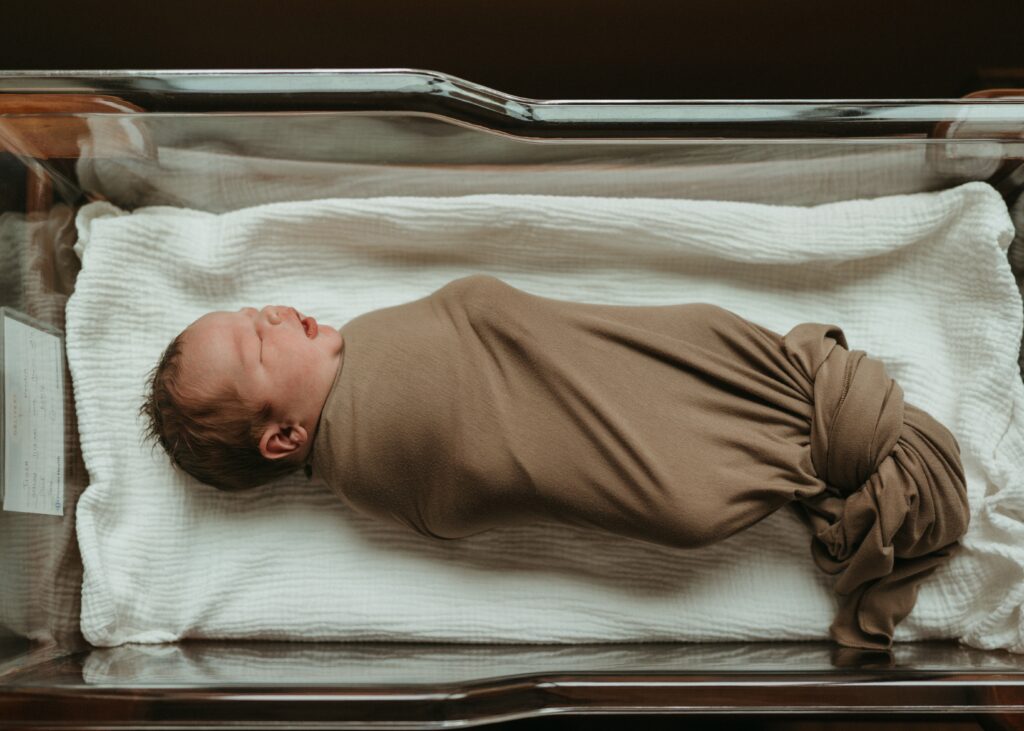 newborn swaddled during photography session in dayton, ohio