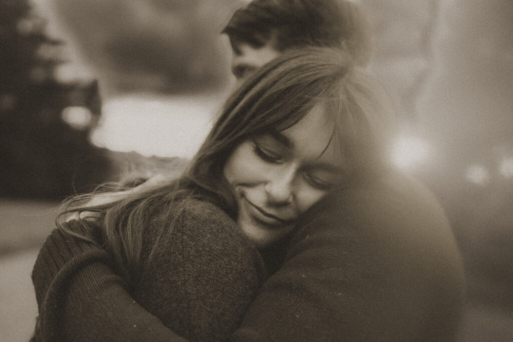 loving couple during photographer session with cincinnati family photographer