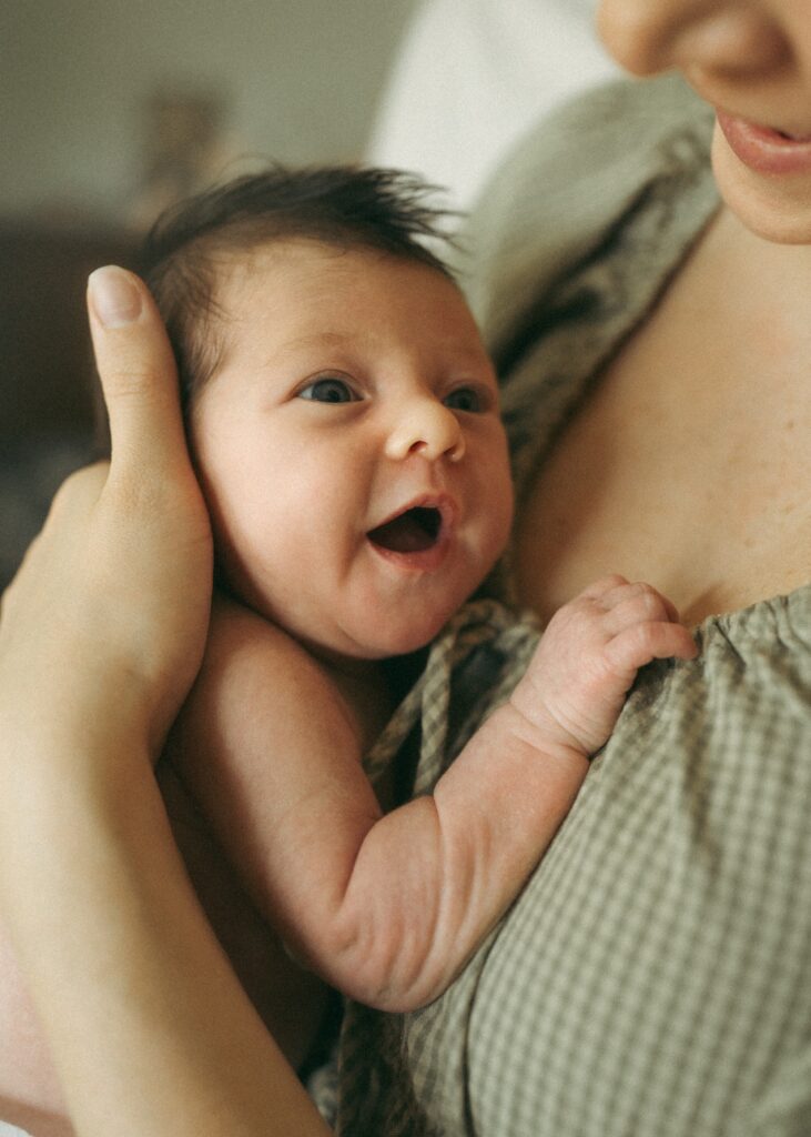 wide awake baby during her newborn session